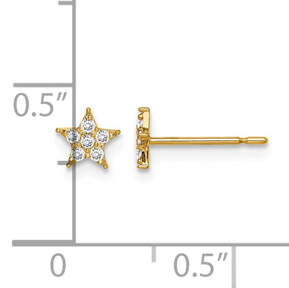 14k Madi K Star CZ Childrens Post Earrings