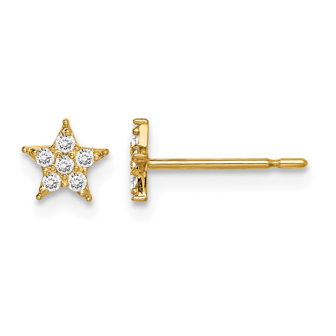 14k Madi K Star CZ Childrens Post Earrings