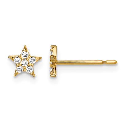 14k Madi K Star CZ Childrens Post Earrings