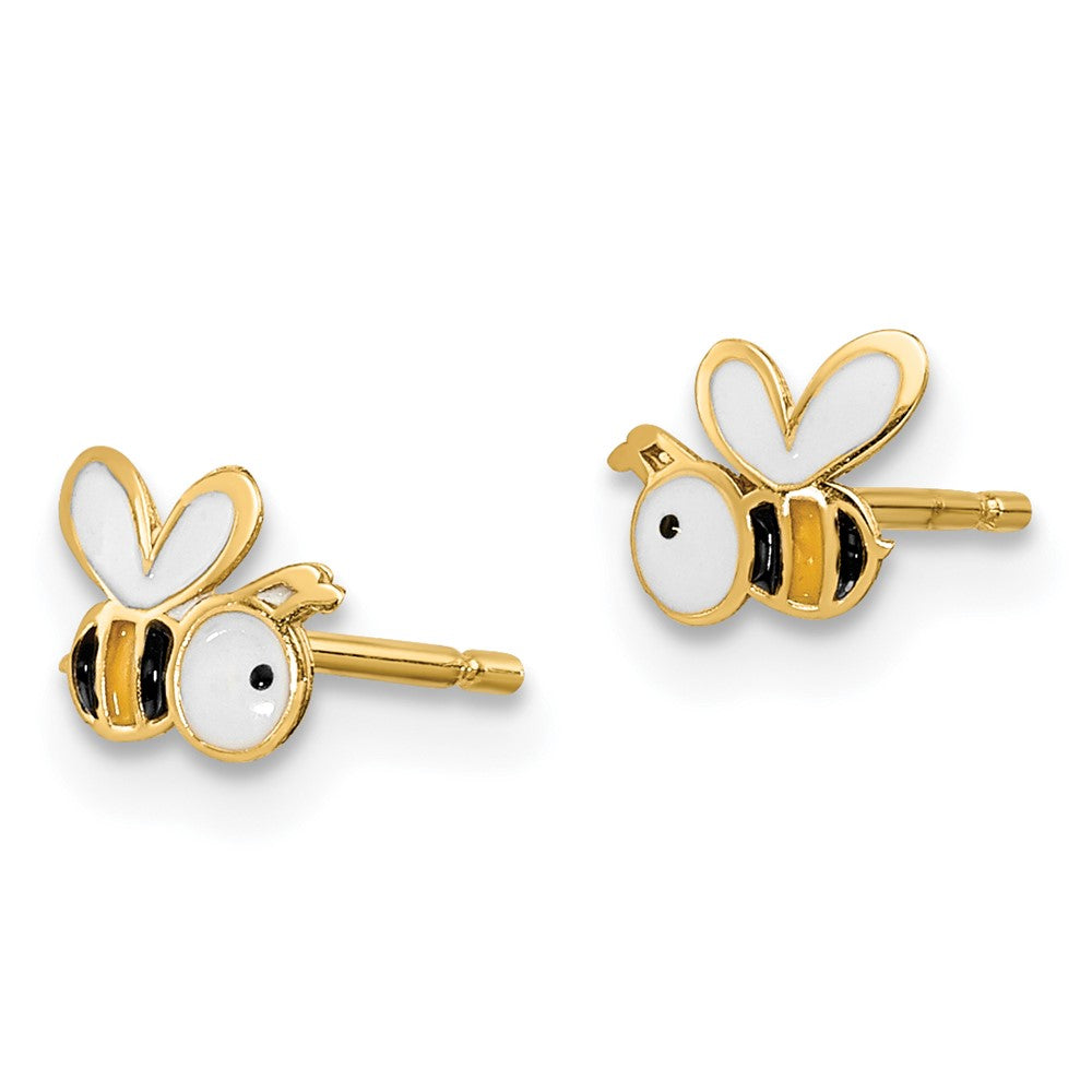 14k Madi K Enamel Bumble Bee Post Earrings