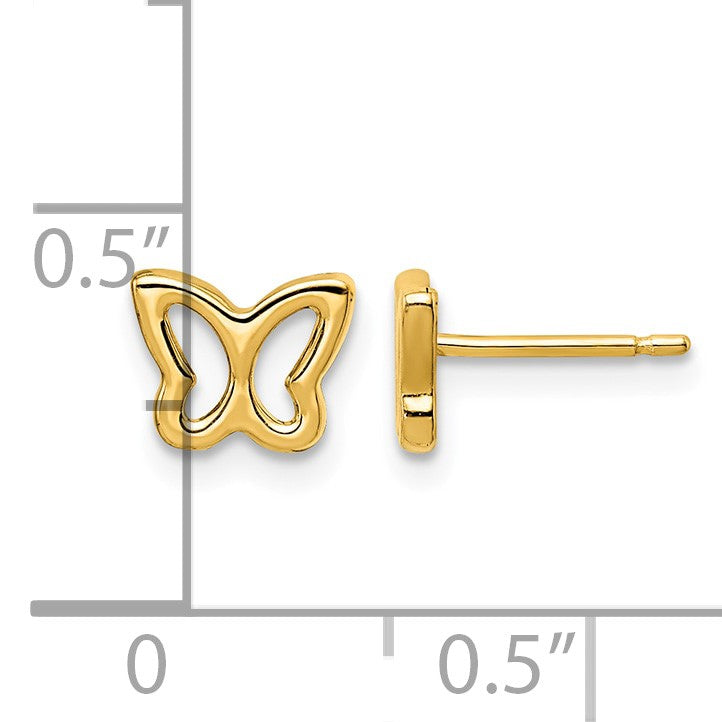 14k Madi K Cut-out Butterfly Childrens Post Earrings