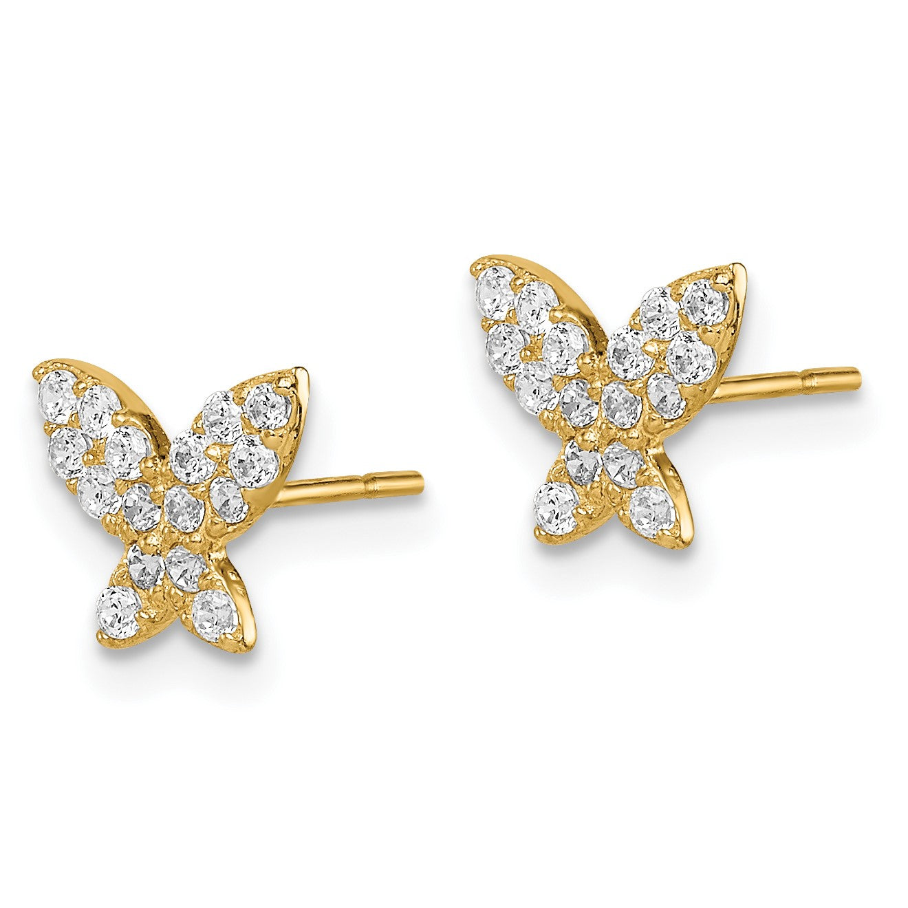 14k Madi K CZ Butterfly Childrens Post Earrings