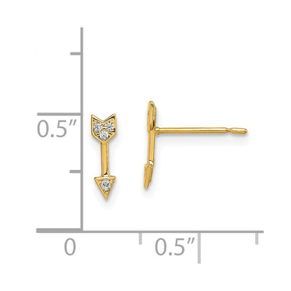 14k Madi K CZ Arrow Post Earrings