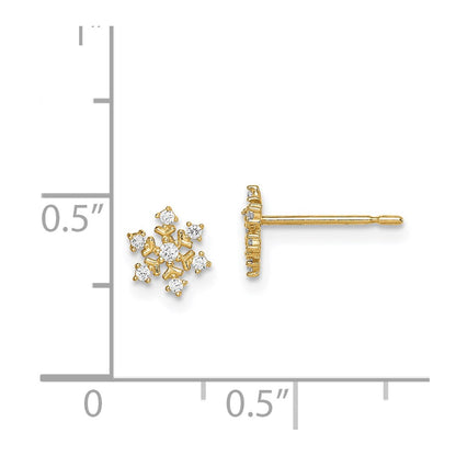 14k Madi K CZ Snowflake Post Earrings