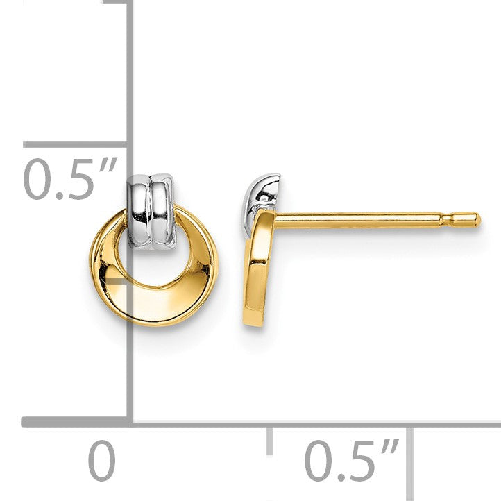 14k and White Rhodium Madi K Circle Doorknocker Post Earrings