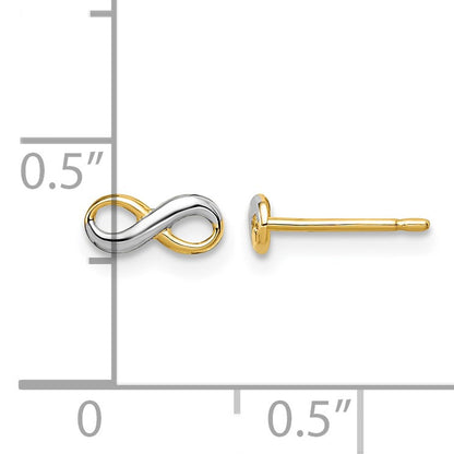 14k and White Rhodium Madi K Infinity Symbol Childrens Post Earrings