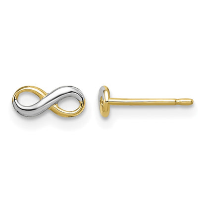14k and White Rhodium Madi K Infinity Symbol Childrens Post Earrings