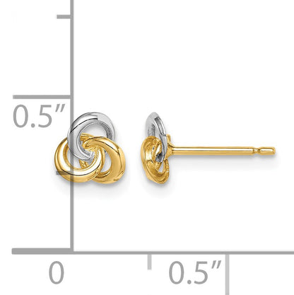 14k and White Rhodium Madi K Love Knot Childrens Post Earrings