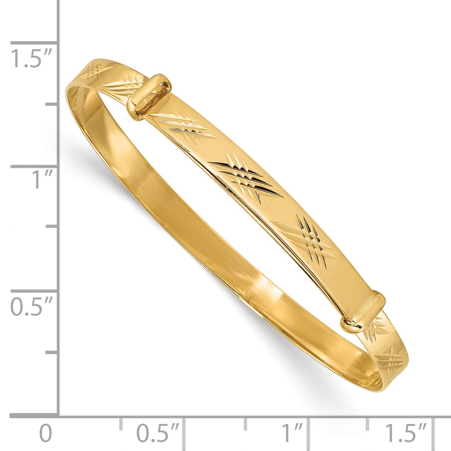 14K Madi K Polished 3.3mm Diamond-cut Flexible Baby Bangle