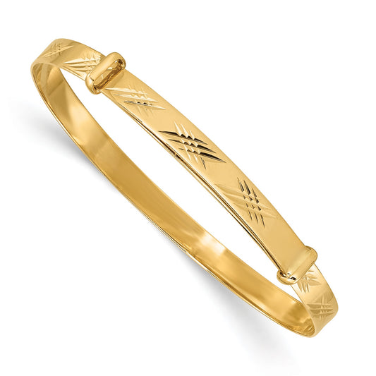 14K Madi K Polished 3.3mm Diamond-cut Flexible Baby Bangle