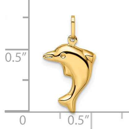 14k Polished 3-D Dolphin Pendant