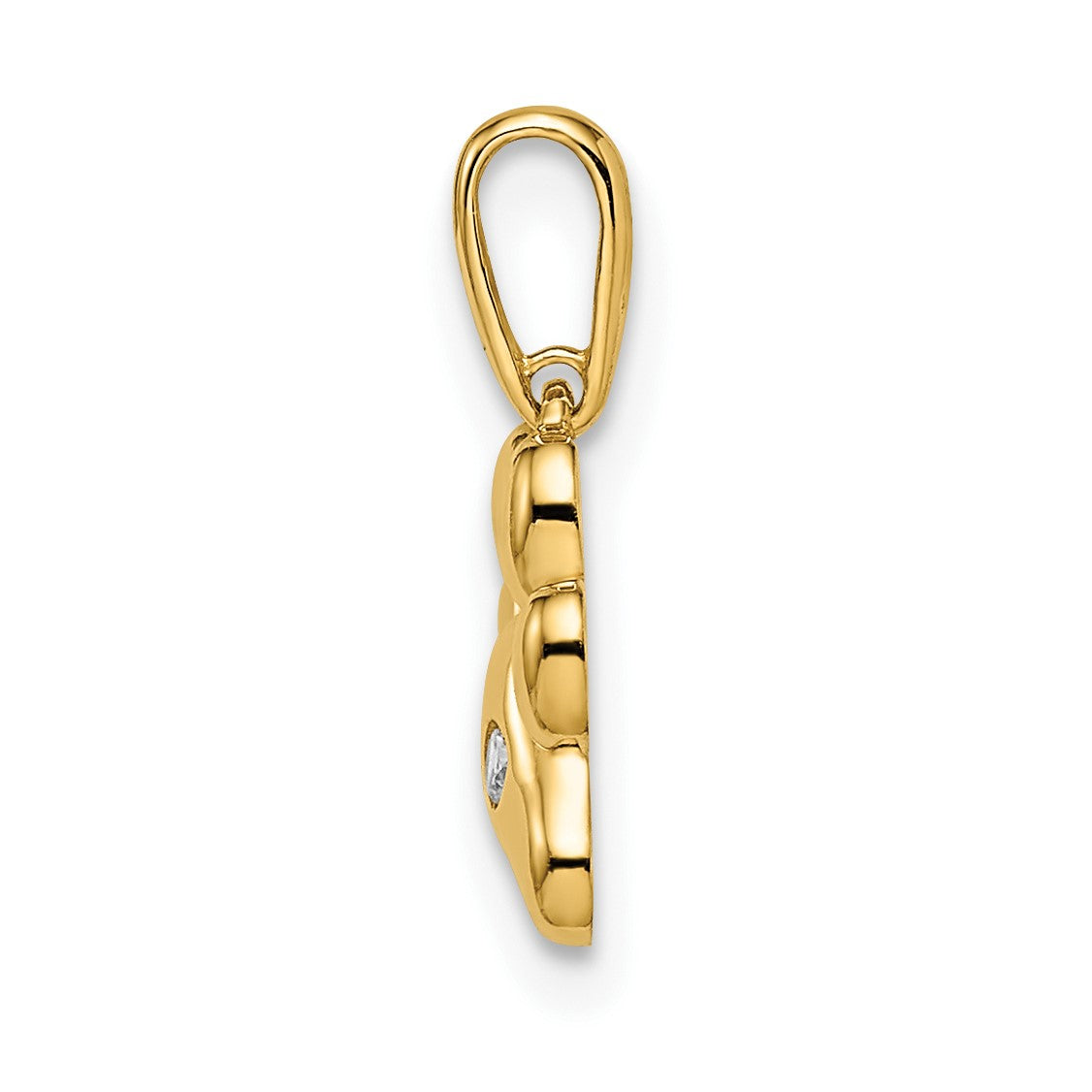 14k Madi K CZ Paw Print Childrens Pendant