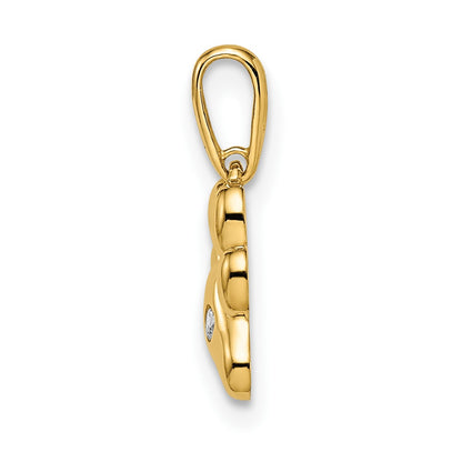 14k Madi K CZ Paw Print Childrens Pendant