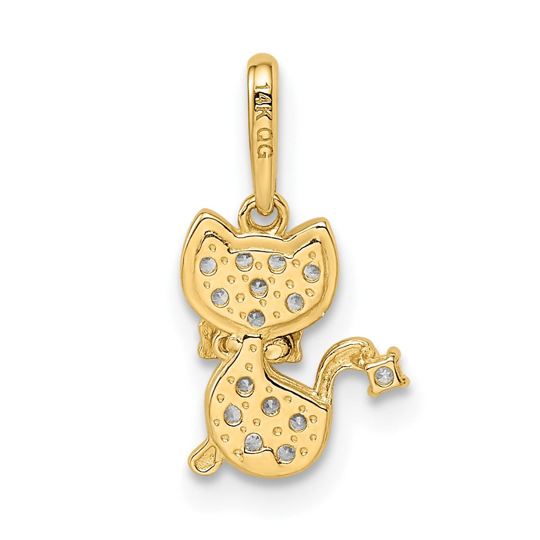14k Madi K CZ Cat Childrens Pendant