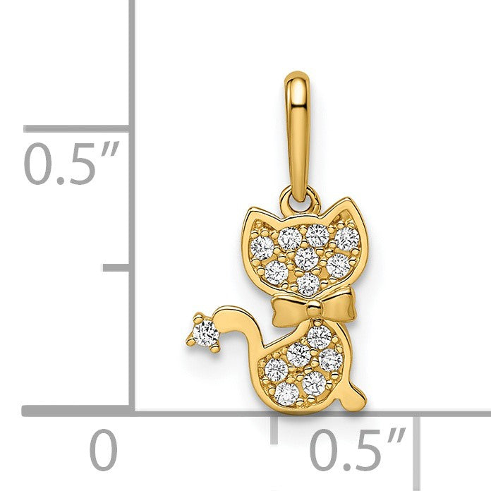 14k Madi K CZ Cat Childrens Pendant