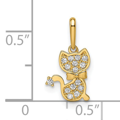 14k Madi K CZ Cat Childrens Pendant