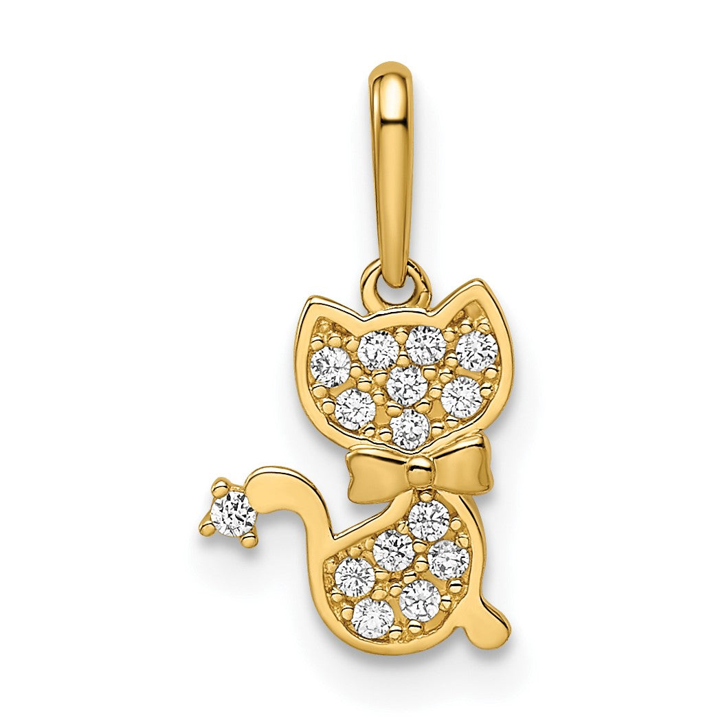 14k Madi K CZ Cat Childrens Pendant