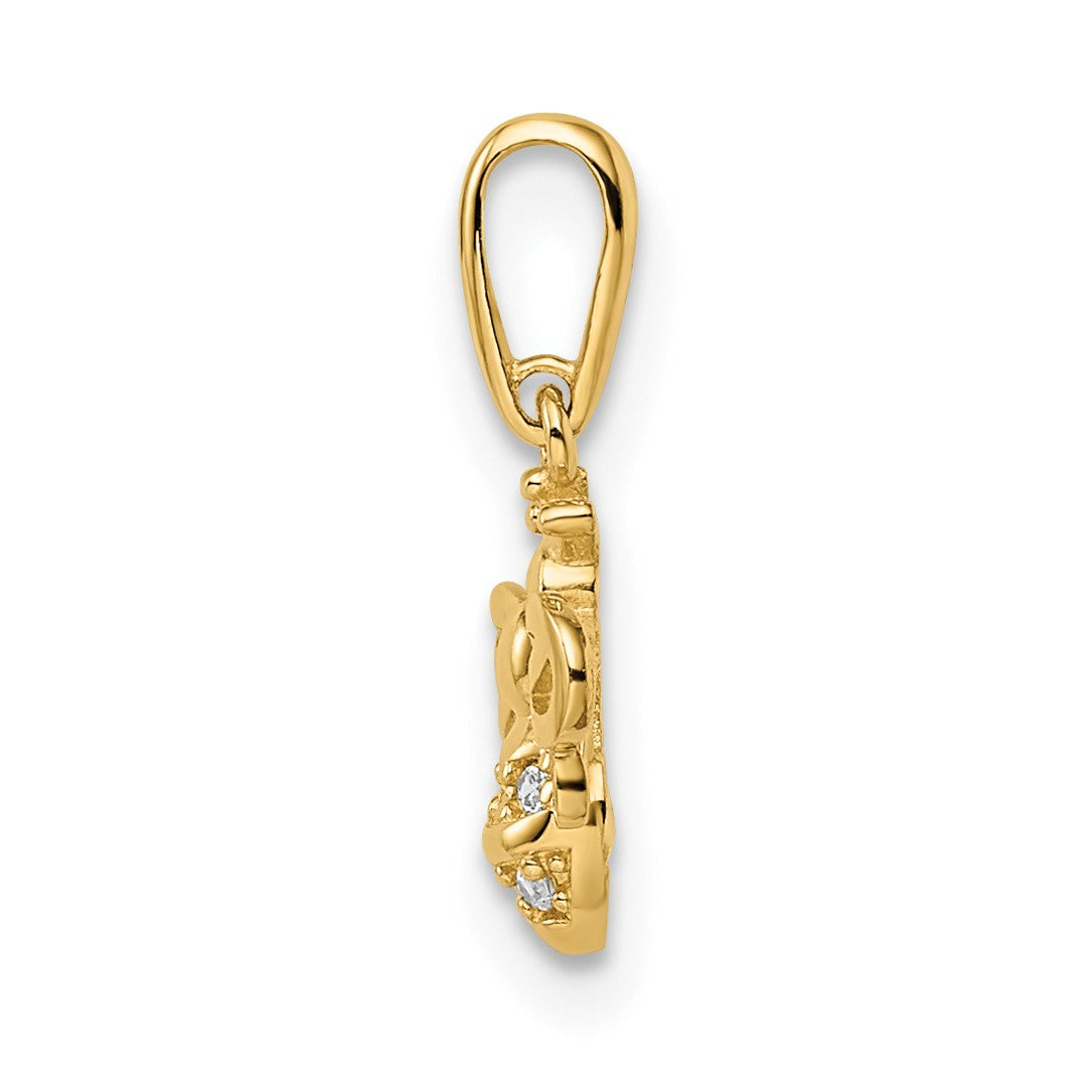 14k Madi K CZ Bumble Bee Childrens Pendant