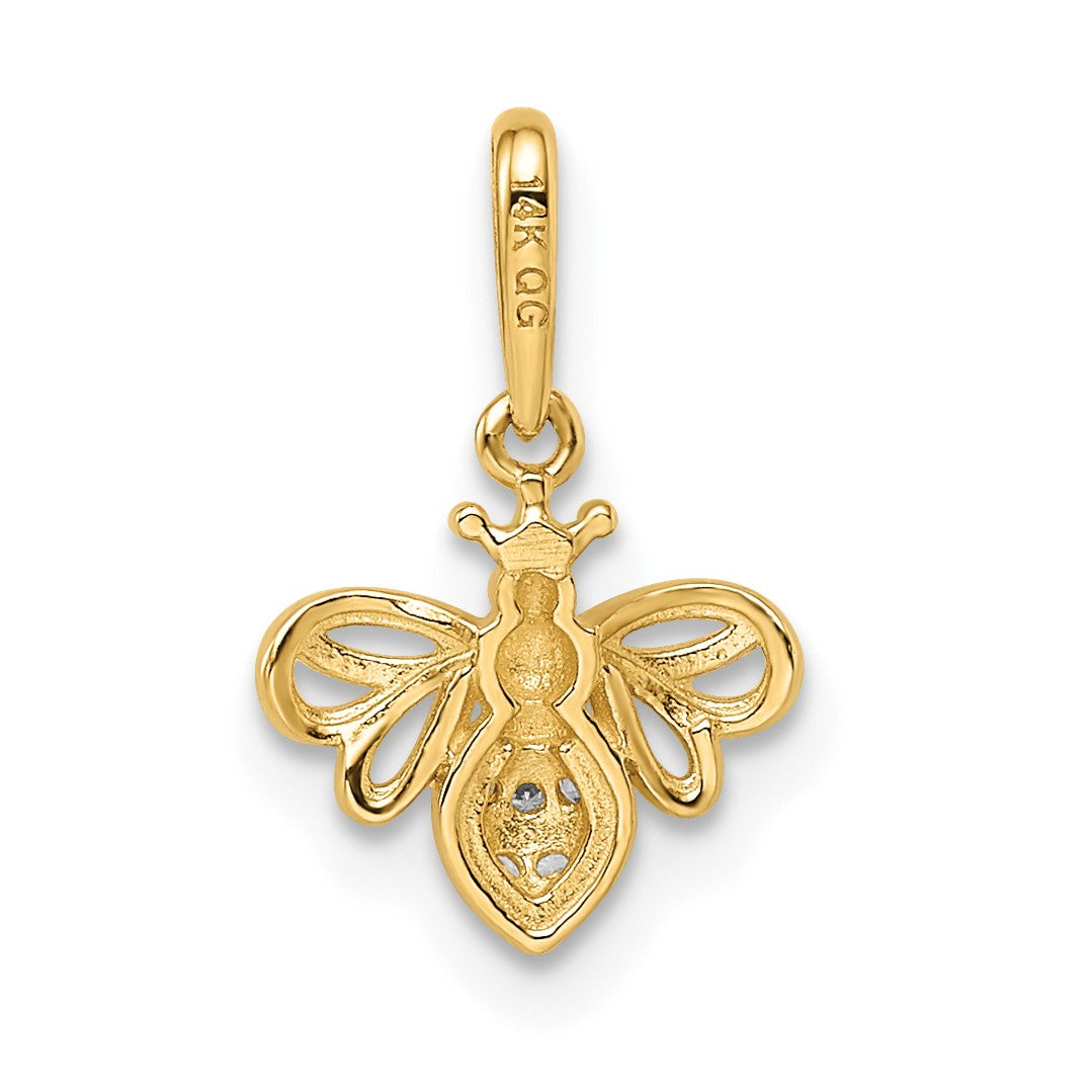 14k Madi K CZ Bumble Bee Childrens Pendant