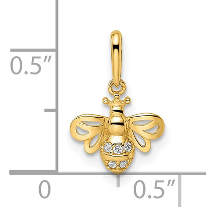 14k Madi K CZ Bumble Bee Childrens Pendant