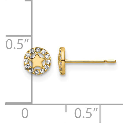 14k Madi K CZ Star Childrens Post Earrings