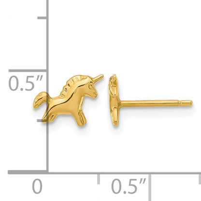 14K Madi K Polished Unicorn Childrens Post Earrings