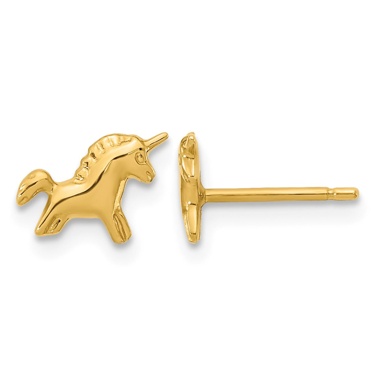 14K Madi K Polished Unicorn Childrens Post Earrings