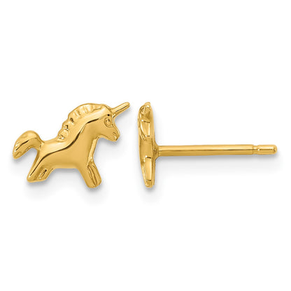 14K Madi K Polished Unicorn Childrens Post Earrings