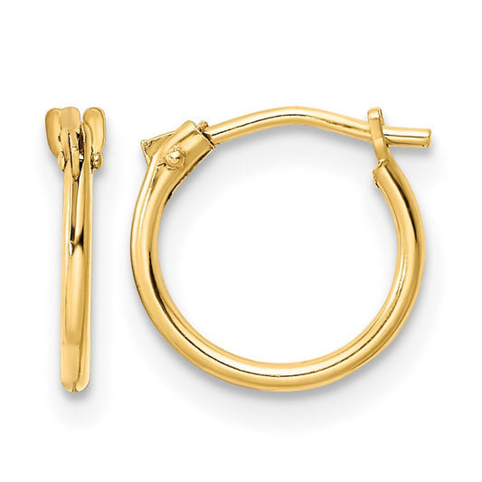 14K Madi K Polished 1x10mm Hoop Earrings