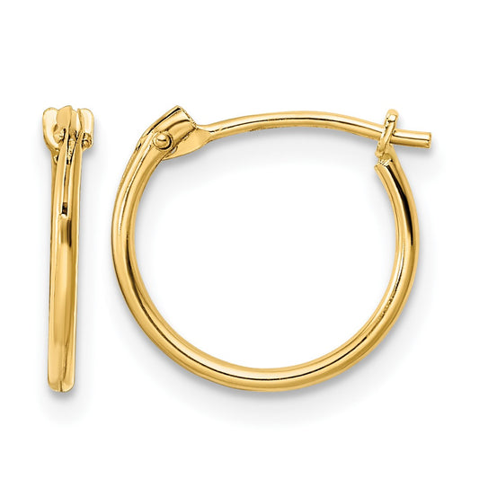 14K Madi K Polished 1x12mm Hoop Earrings