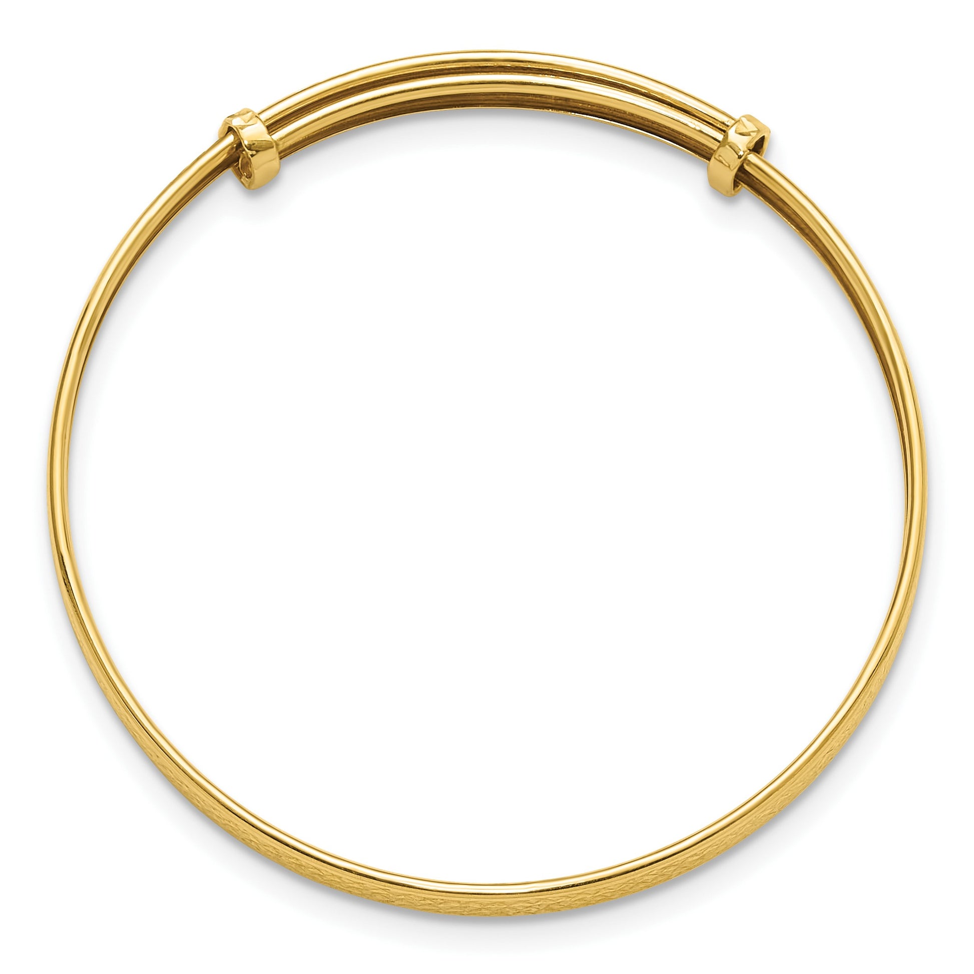 14K Polished Diamond-cut 3.75mm Flexible Baby Bangle