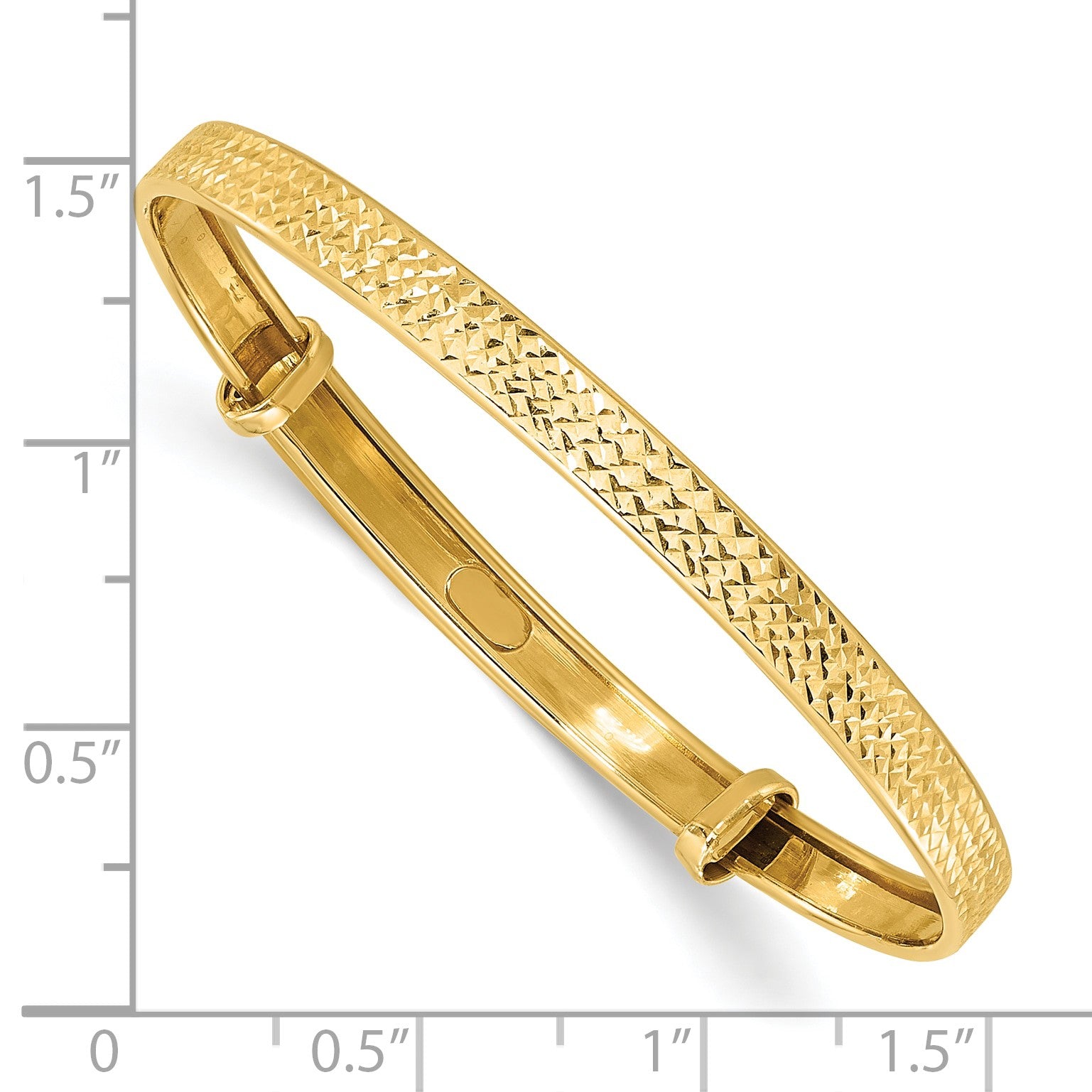 14K Polished Diamond-cut 3.75mm Flexible Baby Bangle