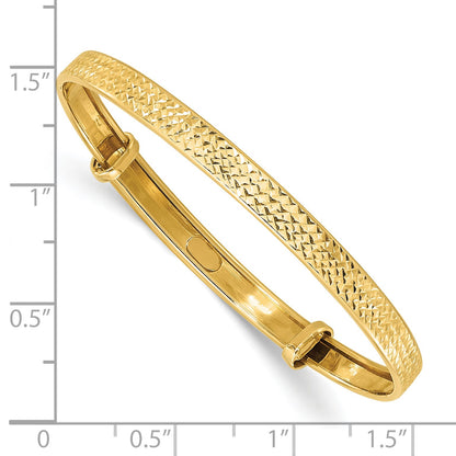 14K Polished Diamond-cut 3.75mm Flexible Baby Bangle