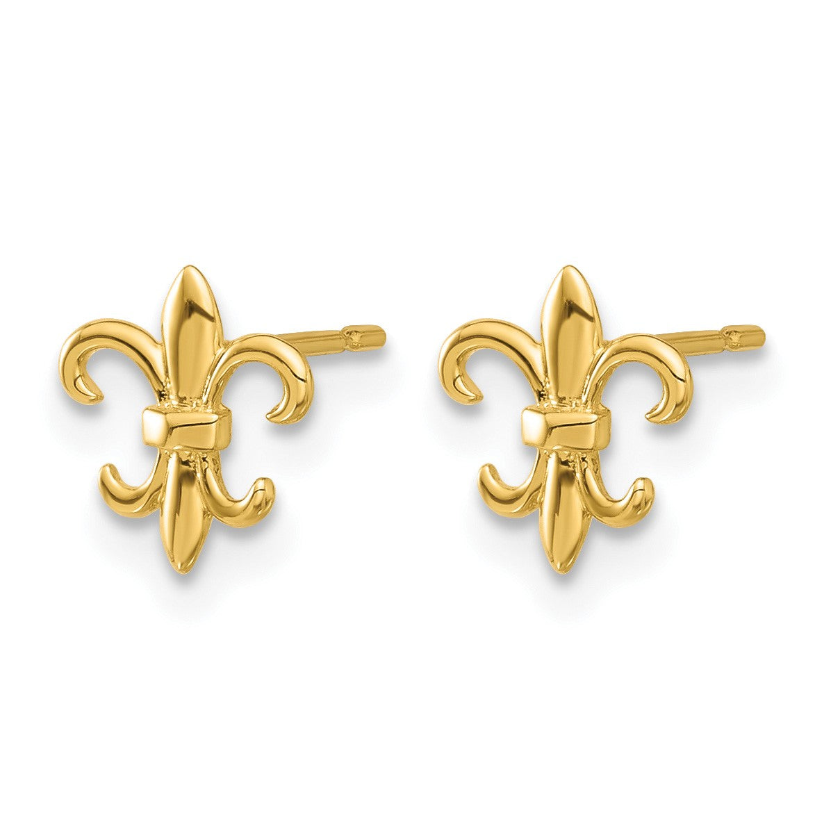 14k Madi K Polished Fleur de Lis Childrens Post Earrings