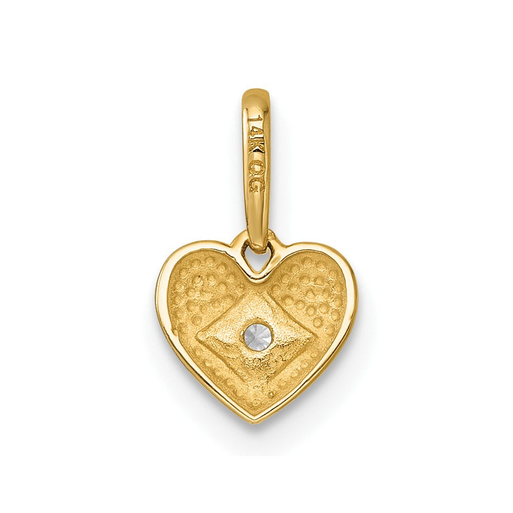 14k Madi K Polished CZ Heart Pendant