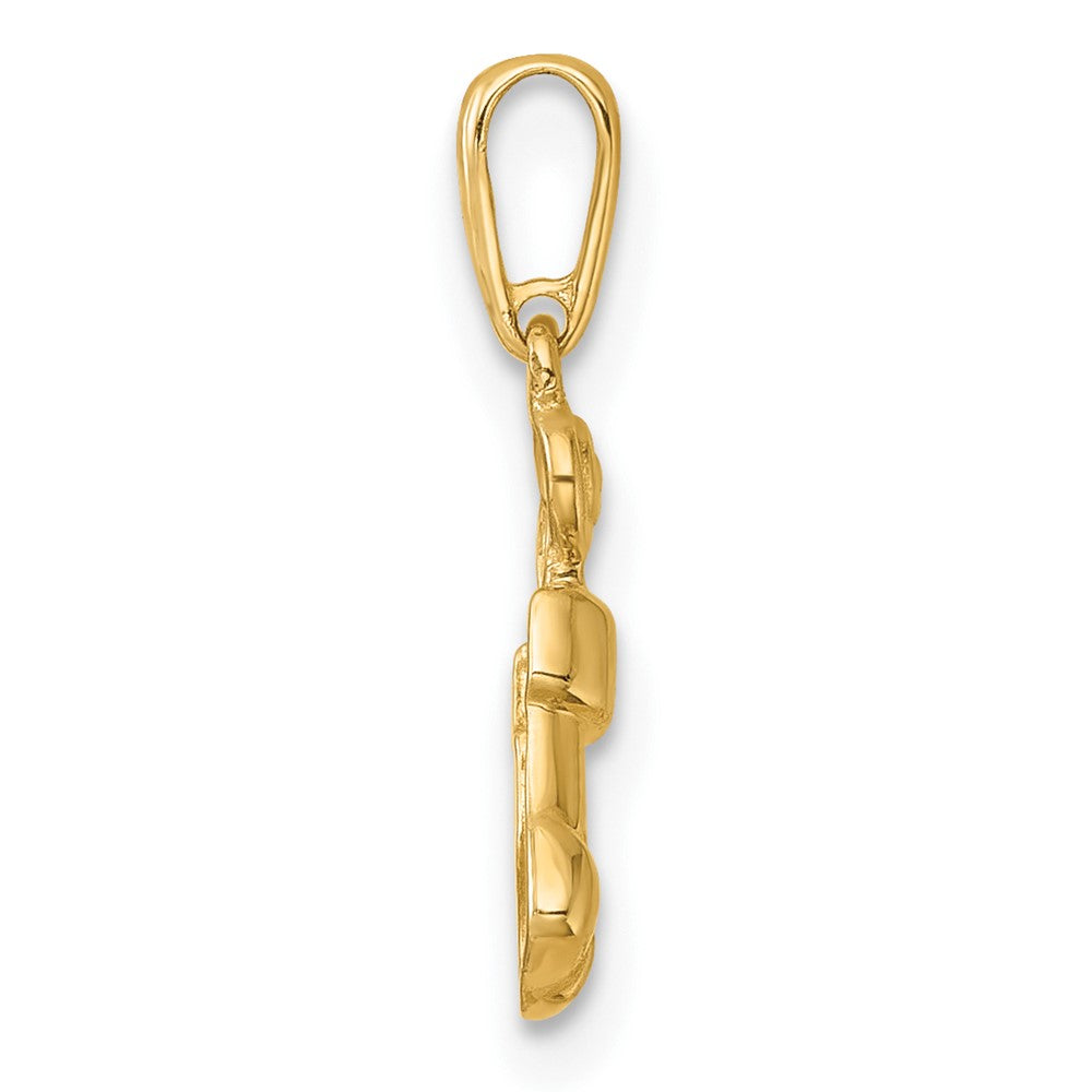 14k Madi K Polished Stocking with Candy Pendant