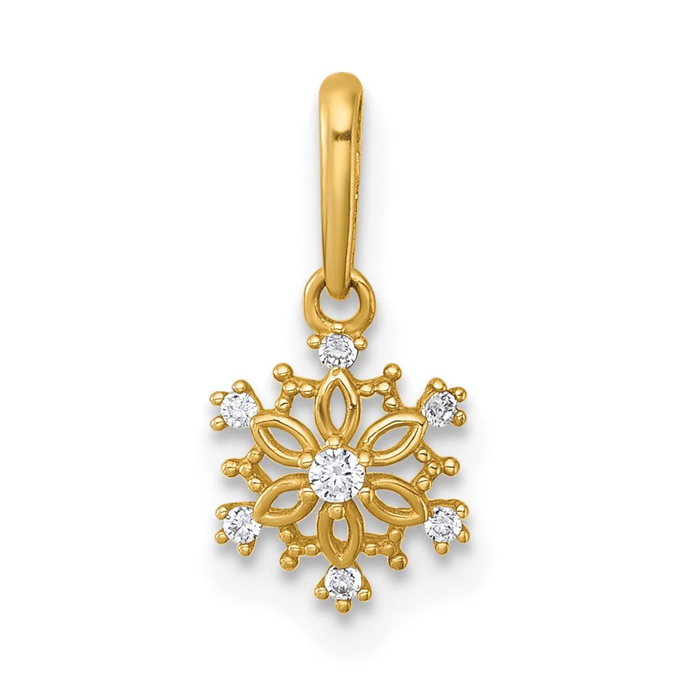 14k Madi K Polished CZ Snowflake Pendant