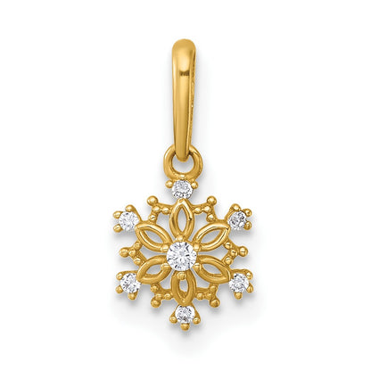 14k Madi K Polished CZ Snowflake Pendant