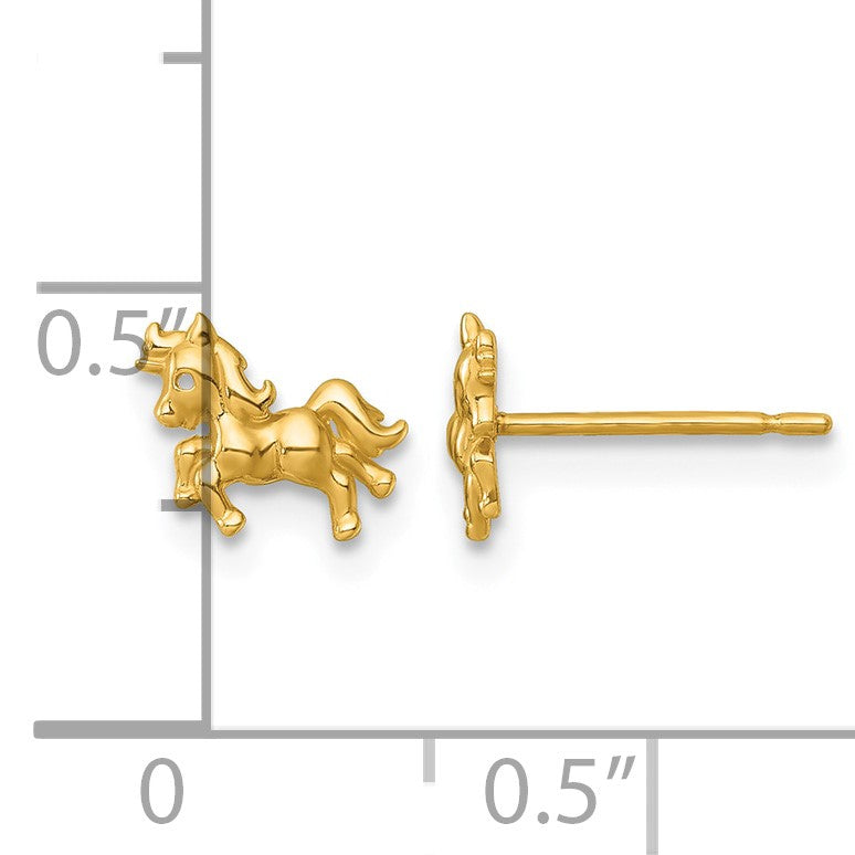 14k Madi K Polished Unicorn Childrens Post Earrings