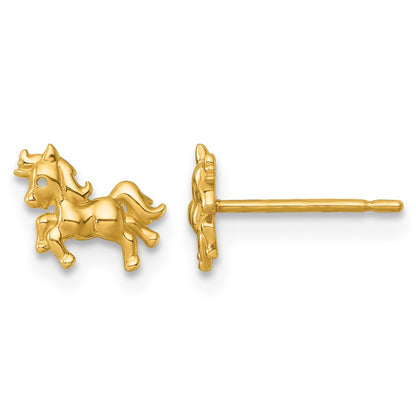14k Madi K Polished Unicorn Childrens Post Earrings