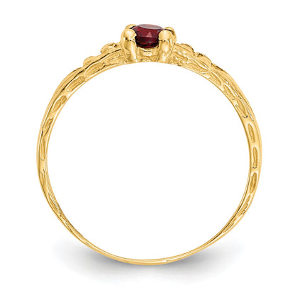14k Madi K 3mm Garnet Birthstone Size 3 Baby / Childrens Ring