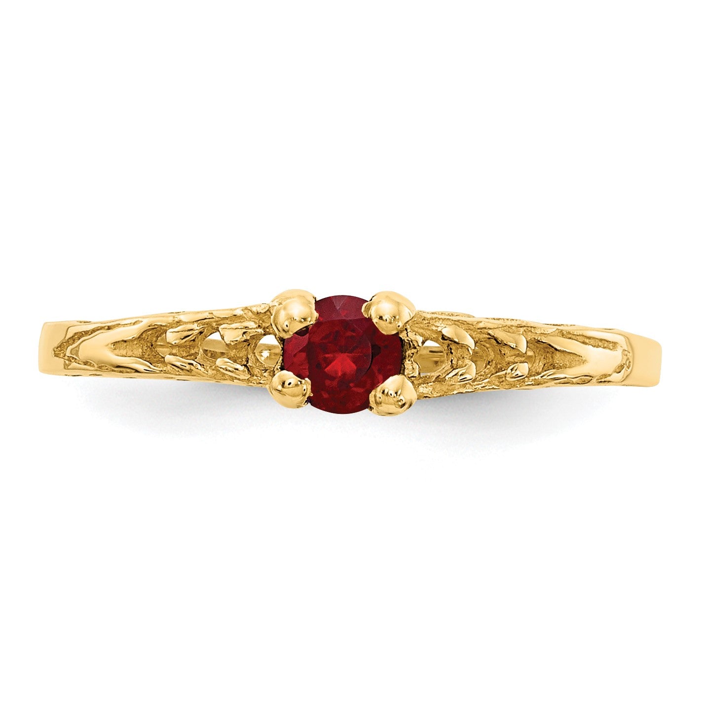 14k Madi K 3mm Garnet Birthstone Size 3 Baby / Childrens Ring