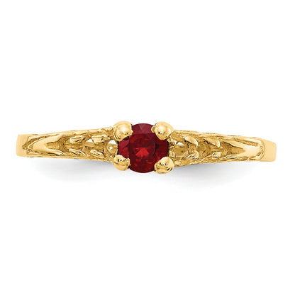 14k Madi K 3mm Garnet Birthstone Size 3 Baby / Childrens Ring