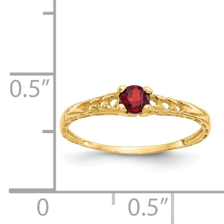 14k Madi K 3mm Garnet Birthstone Size 3 Baby / Childrens Ring
