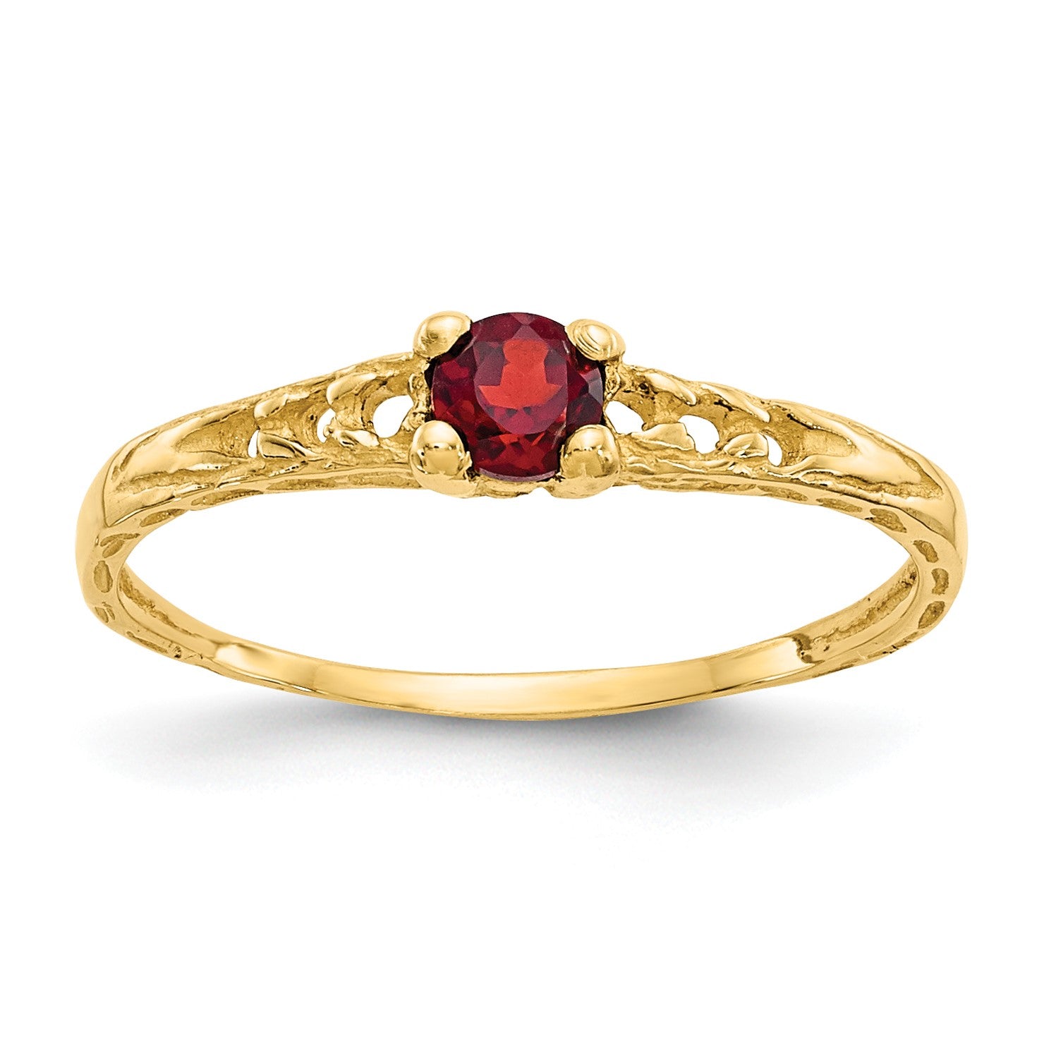 14k Madi K 3mm Garnet Birthstone Size 3 Baby / Childrens Ring