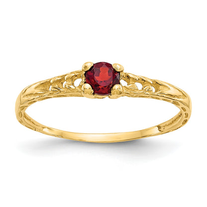 14k Madi K 3mm Garnet Birthstone Size 3 Baby / Childrens Ring