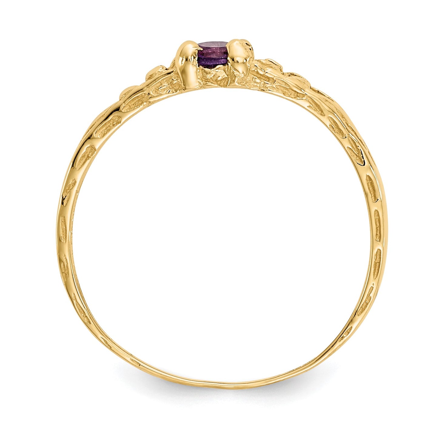 14k Madi K 3mm Amethyst Birthstone Size 3 Baby / Childrens Ring