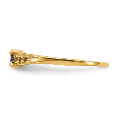 14k Madi K 3mm Amethyst Birthstone Size 3 Baby / Childrens Ring