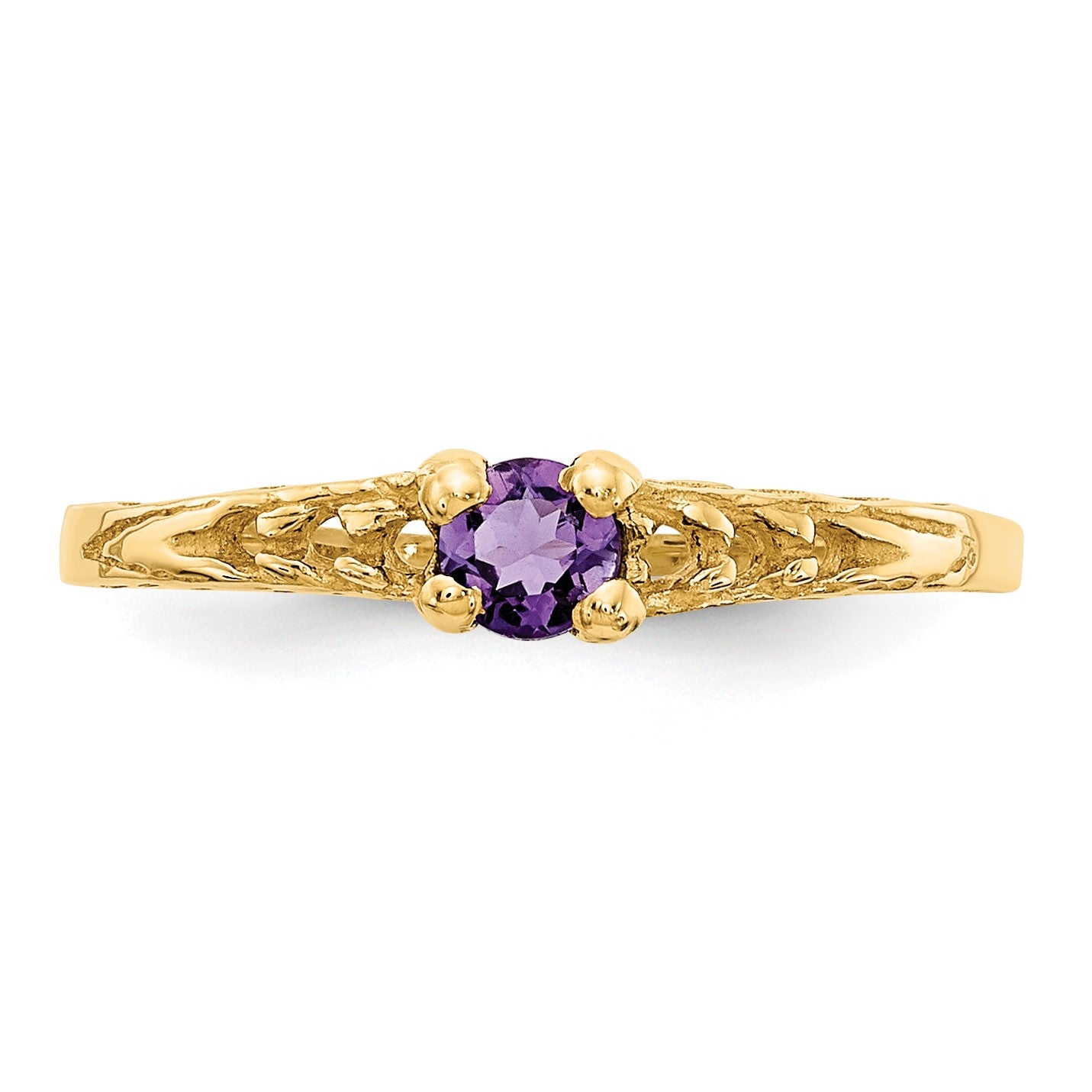 14k Madi K 3mm Amethyst Birthstone Size 3 Baby / Childrens Ring