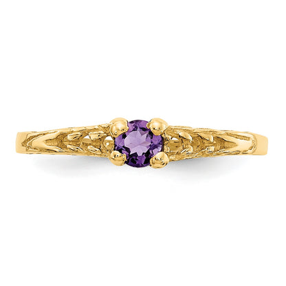 14k Madi K 3mm Amethyst Birthstone Size 3 Baby / Childrens Ring